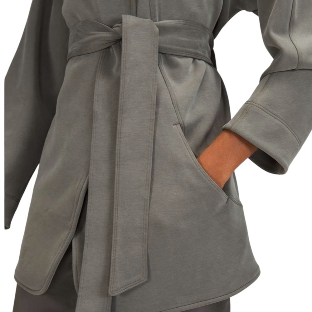Lululemon Softstreme Belted Wrap Jacket Grey Sage XS/S - Picture 11 of 16